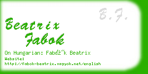 beatrix fabok business card